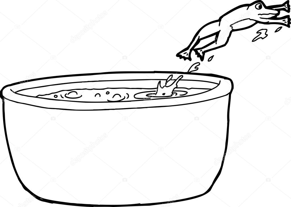 1023x728 Outline Drawing Of Frog Jumping Out Of Pot Stock Vector