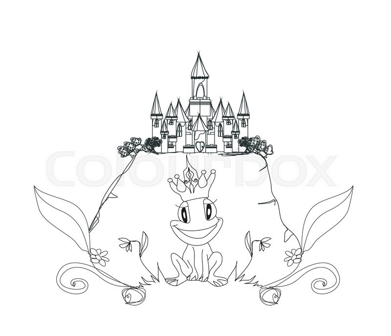 800x687 Frog Prince Cartoon Character Stock Vector Colourbox