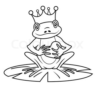 320x289 Frog Prince Clipart Black And White