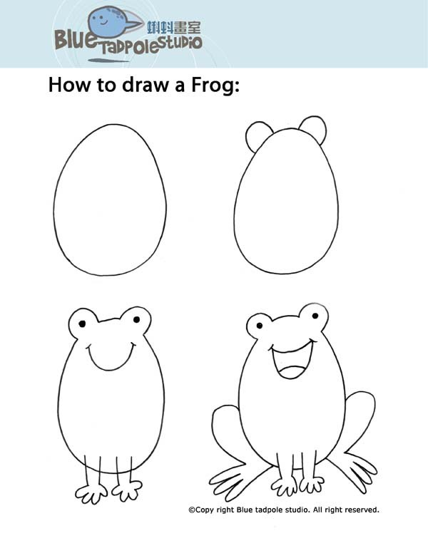 600x776 Frog Drawing Step By Step For Kids