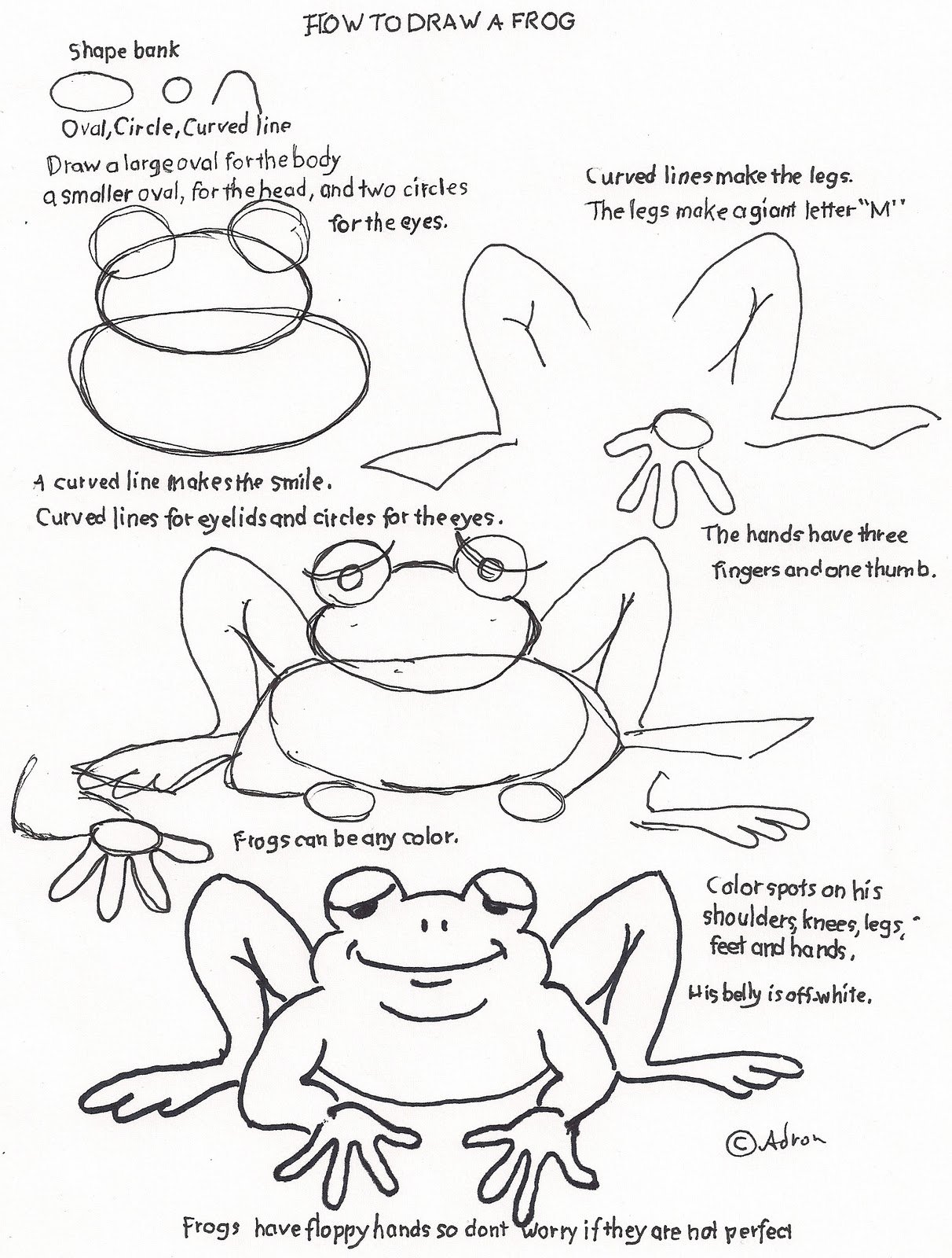 1212x1600 How To Draw Worksheets For The Young Artist How To Draw A Frog