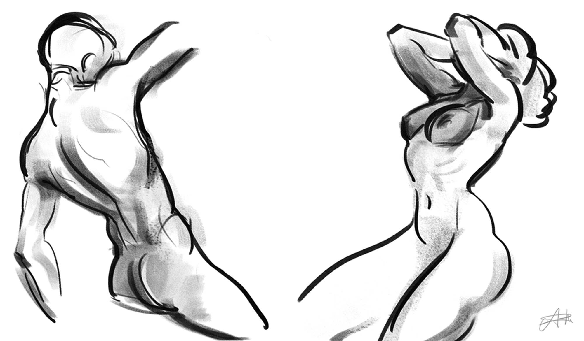 2000x1170 Random Anatomy Pose Sketches From Imagination By Arcroto