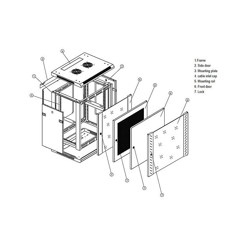 800x800 Linkbasic Rack Wall Mounting Cabinet 19'' 12u 600x450mm Black