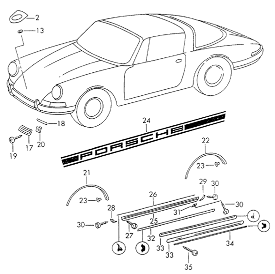 550x549 Front End Cap For Wide Deco Sill Rocker Porsche 911 1969 73