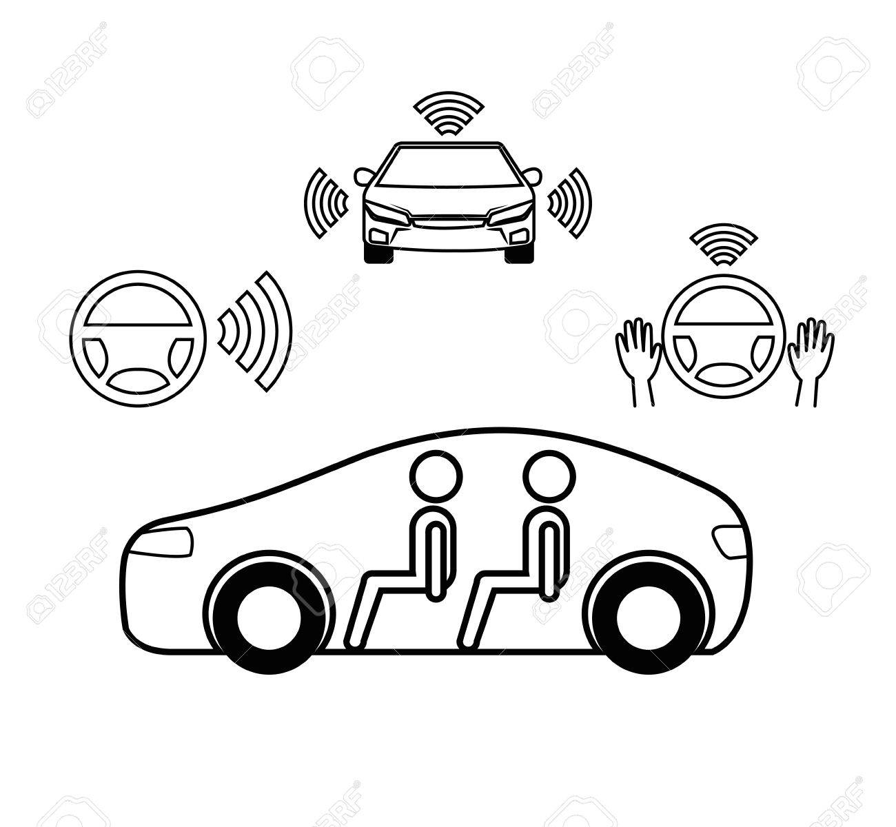 1300x1200 Remote Sensing System Of Smart Car Vehicle Front View Vector