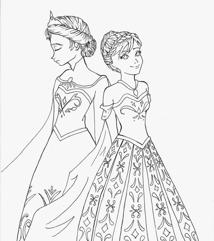 841x949 Anna And Elsa By Momosangel