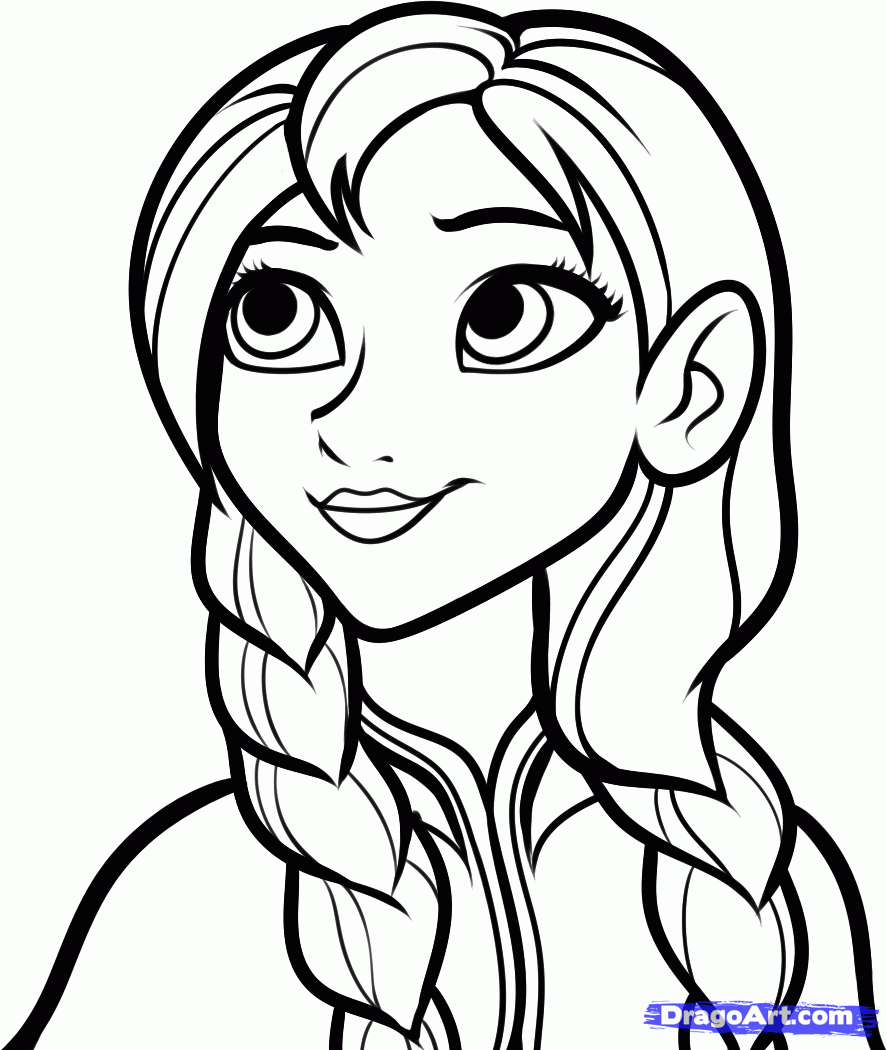 887x1050 How To Draw Anna, Anna From Frozen, Step By Step, Disney