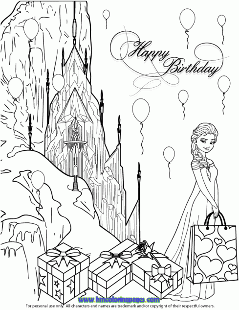 489x633 Elsa Birthday Party At Ice Castle Coloring Page Disney Frozen