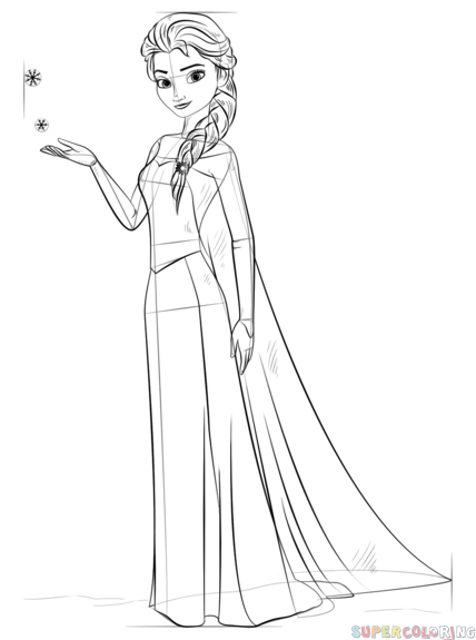 428x575 How To Draw Elsa From Frozen Step By Step Drawing Tutorials