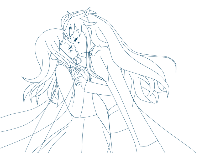 800x582 Frozen Elsa Anna Royal Wedding Kiss Sketch By Shizuru1412