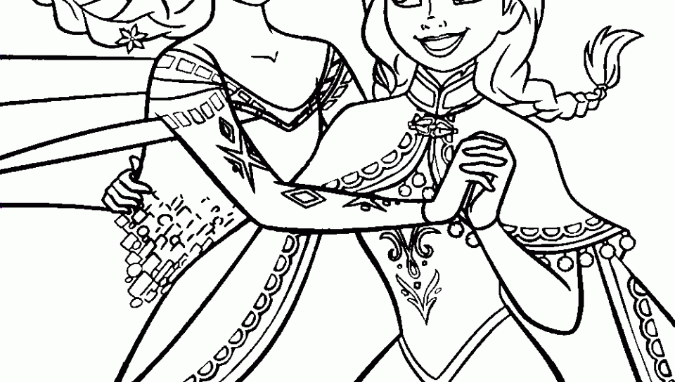 960x544 Coloring Pages Disney Frozen Cartoon Elsa And Anna Cartoons