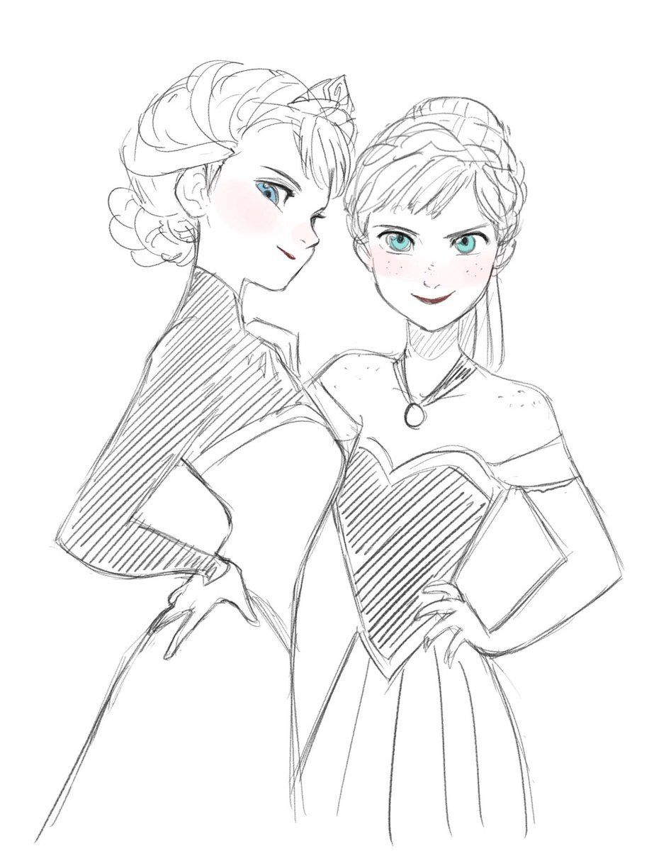 Frozen Drawing Elsa And Anna at GetDrawings | Free download