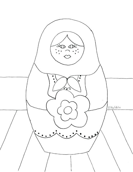 545x705 Dolls Coloring Pages Nesting Dolls Coloring Page Frozen Paper
