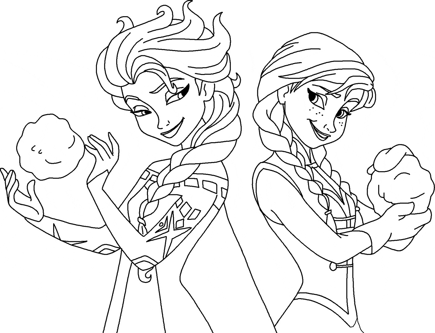 1400x1071 Frozen Elsa And Anna Coloring Page