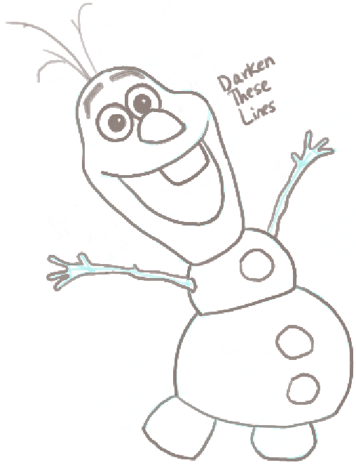 508x664 How To Draw Olaf The Snowman From Frozen With Easy Steps Tutorial