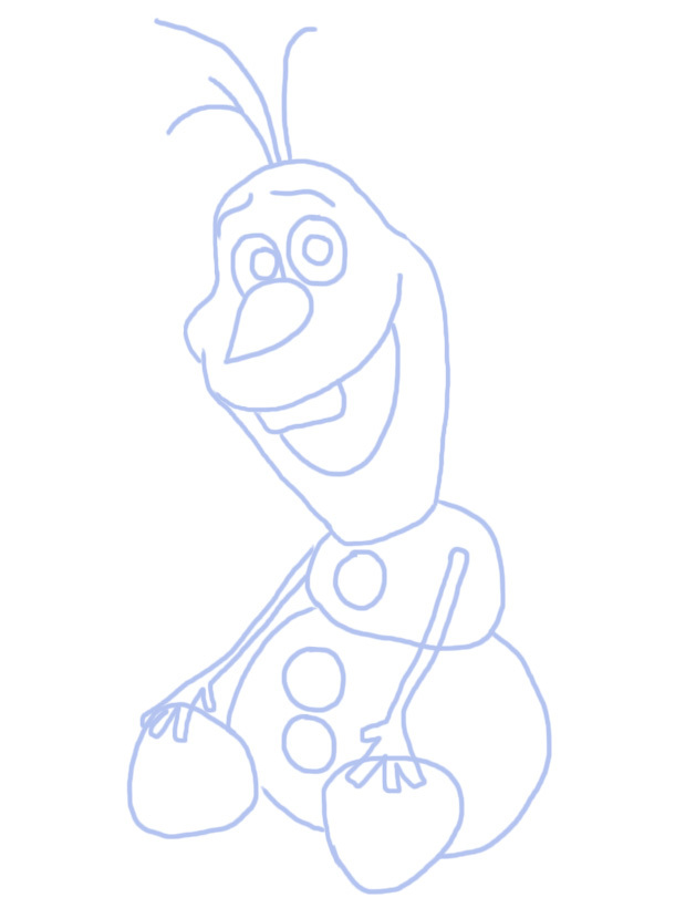 610x820 Learn To Draw Frozen's Olaf The Snowman Step By Step!