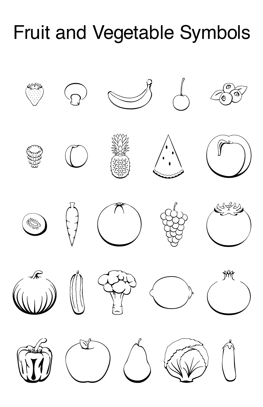 1056x1632 Fruit And Vegetable Symbols On Behance