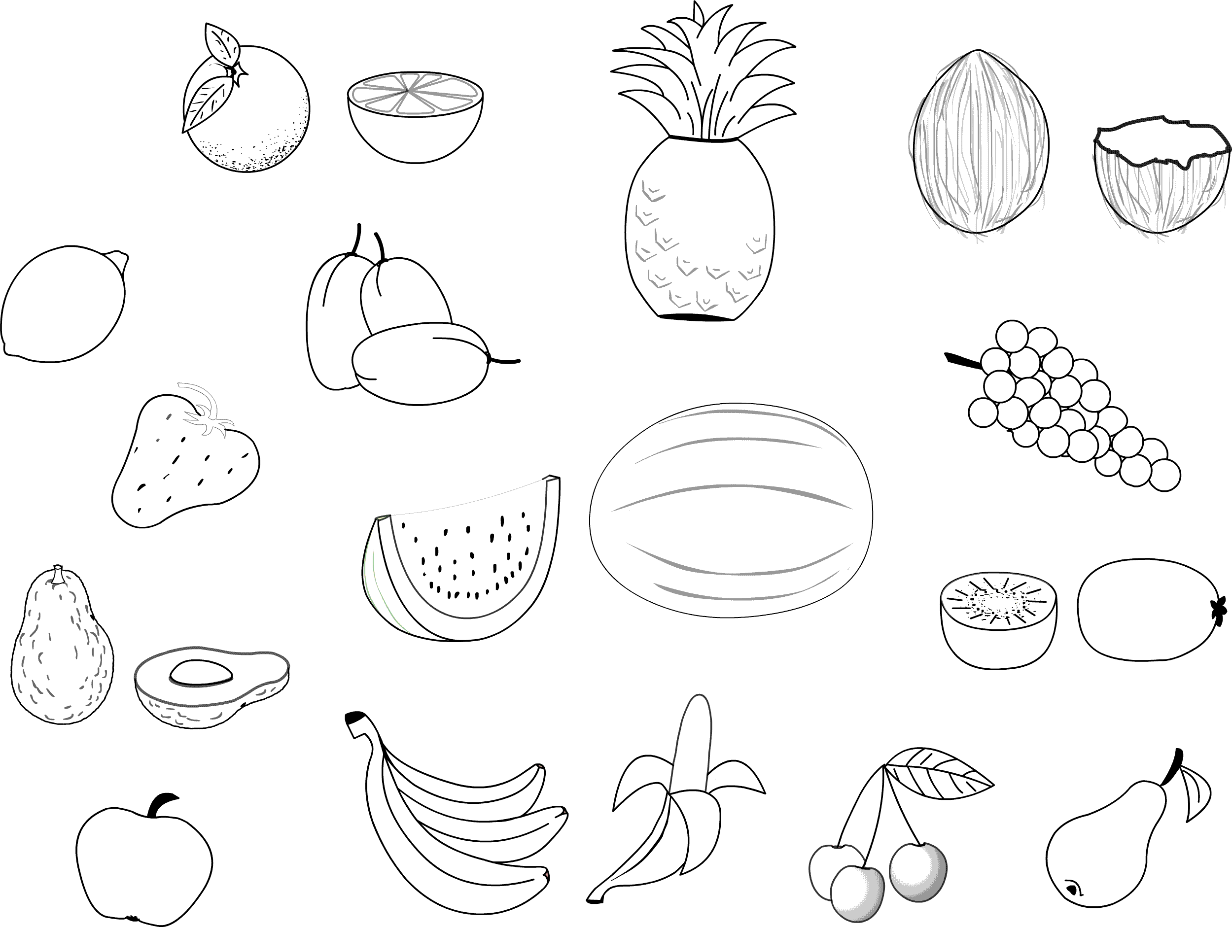 2499x1881 Free Printable Fruit Coloring Pages For Kids