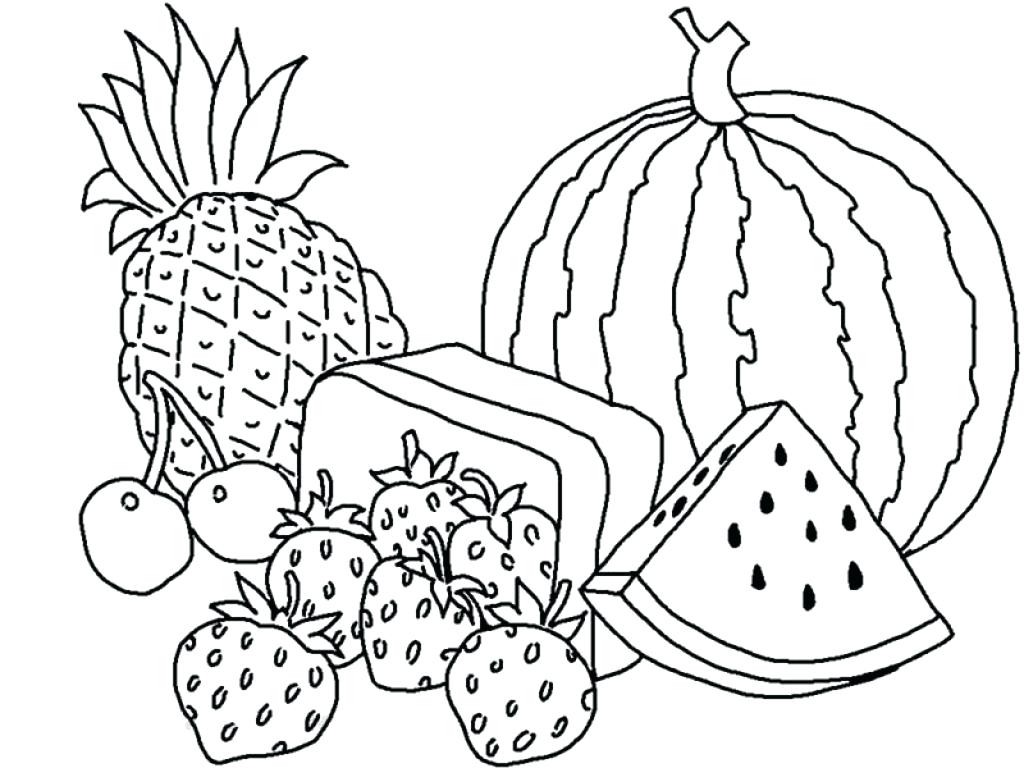 1024x768 Fruit And Veggie Coloring Pages Vegetable With Printable Drawing