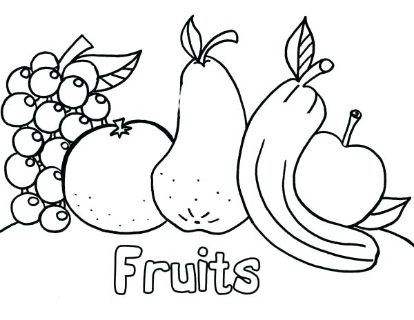 600x464 Fruits Shapes For Coloring Simple Drawing For Kindergarten