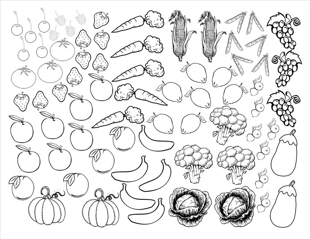 1023x790 Ideal Fruit And Vegetable Coloring Pages Wallpaper Unknown