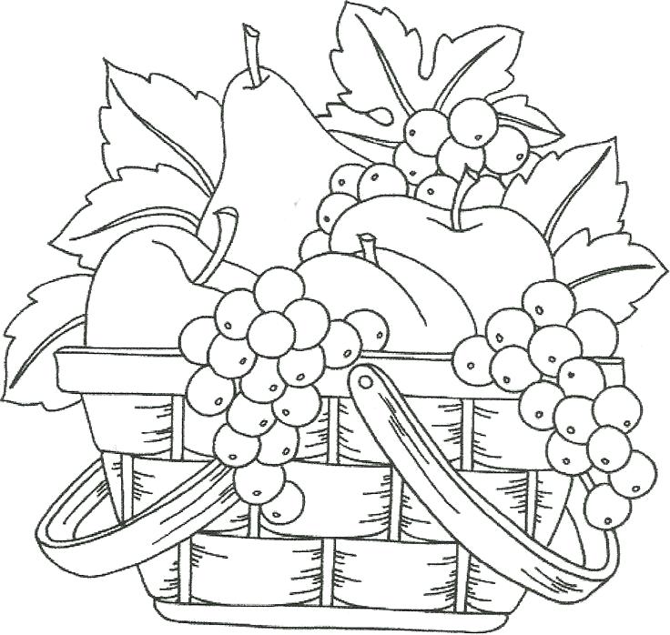 736x698 Fruit Basket Coloring Pages Vegetables Basket Coloring Pages Free