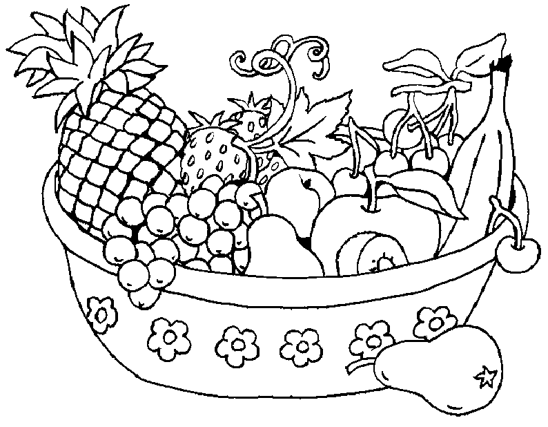 794x618 Fruit Basket Coloring Page Fruit Basket Coloring Sheet