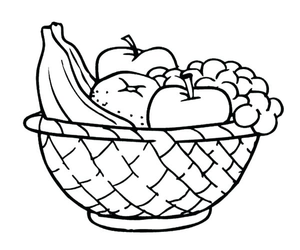600x499 Fruit Basket Coloring Pages Coloring Picture Of Fruits Fruits