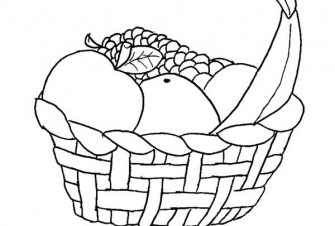 335x226 Fruit Basket Coloring Page Free Download