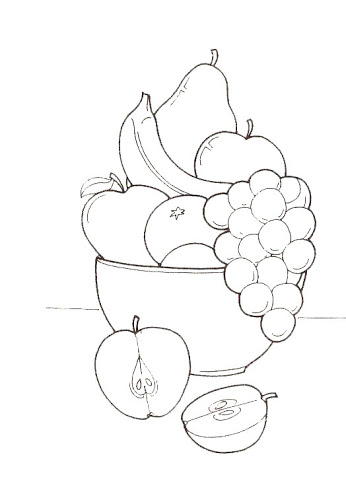 346x500 Fruits Basket Coloring Pages