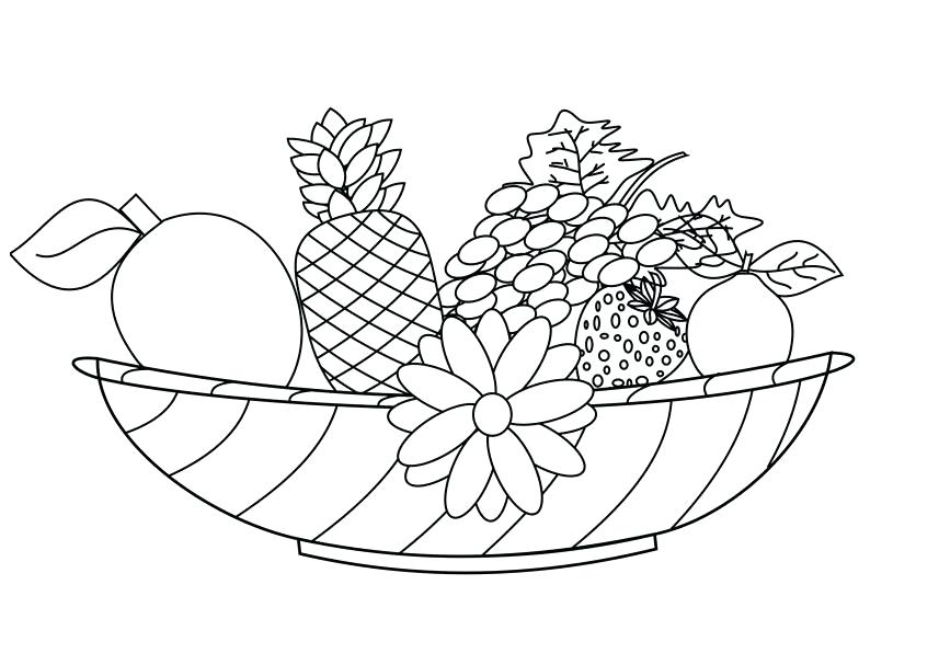 857x607 Fruit Basket Coloring Pages Food Coloring Pages Fruit Bowl Free