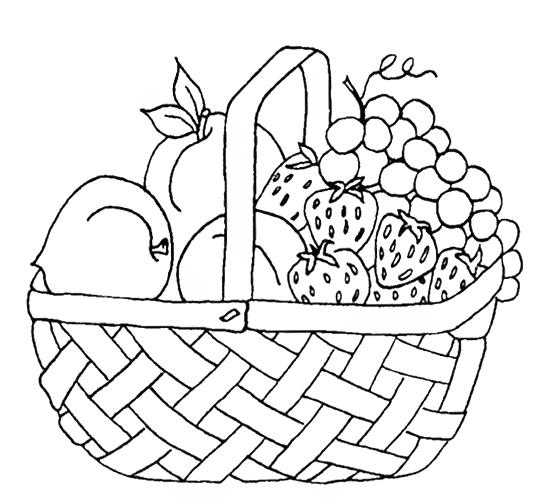 540x502 Fruit Basket Coloring Pages Vegetables Basket Coloring Pages Free