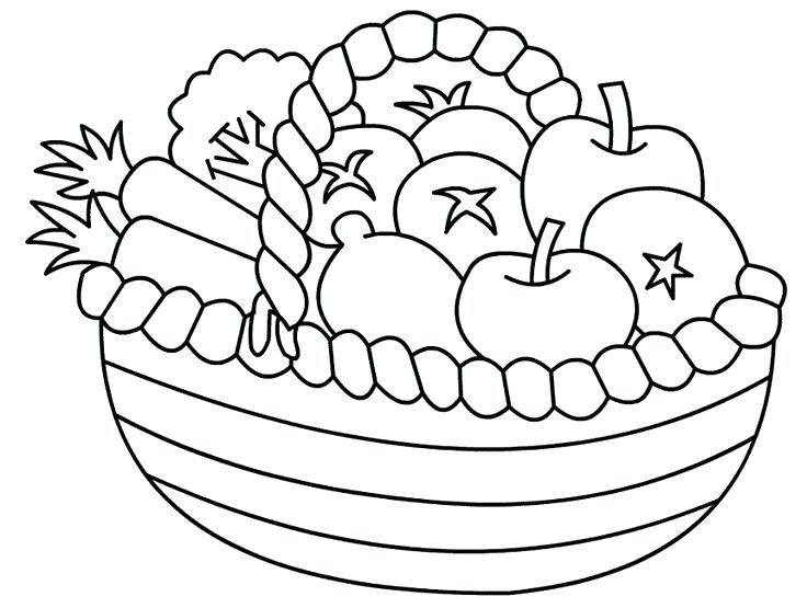 736x555 Fruits And Vegetables Coloring Pages Fruit Bowl Coloring Page