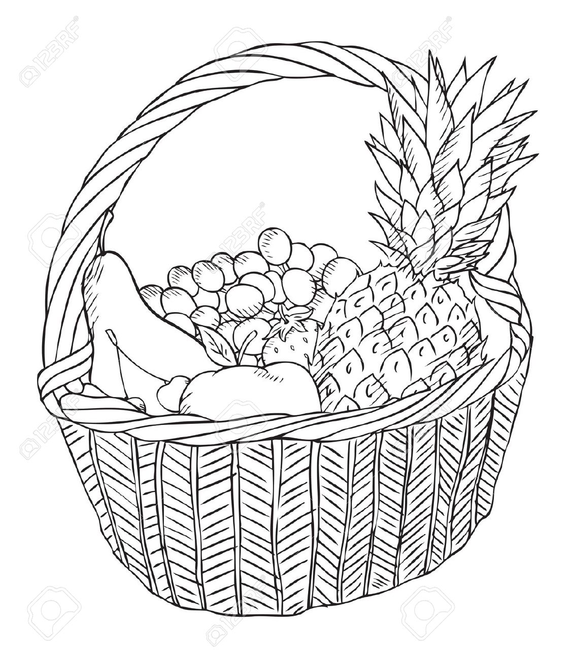 1133x1300 Photos Fruit Basket Sketch,
