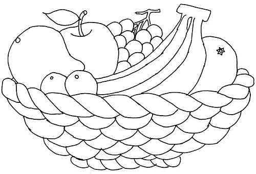 500x340 Fruit Bowl Coloring Sheets Coloring Pages