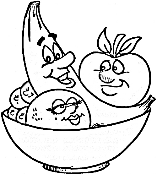 500x554 52 Cartoon Bowl Of Fruit, Bowl Of Fruit Clipart Black And White