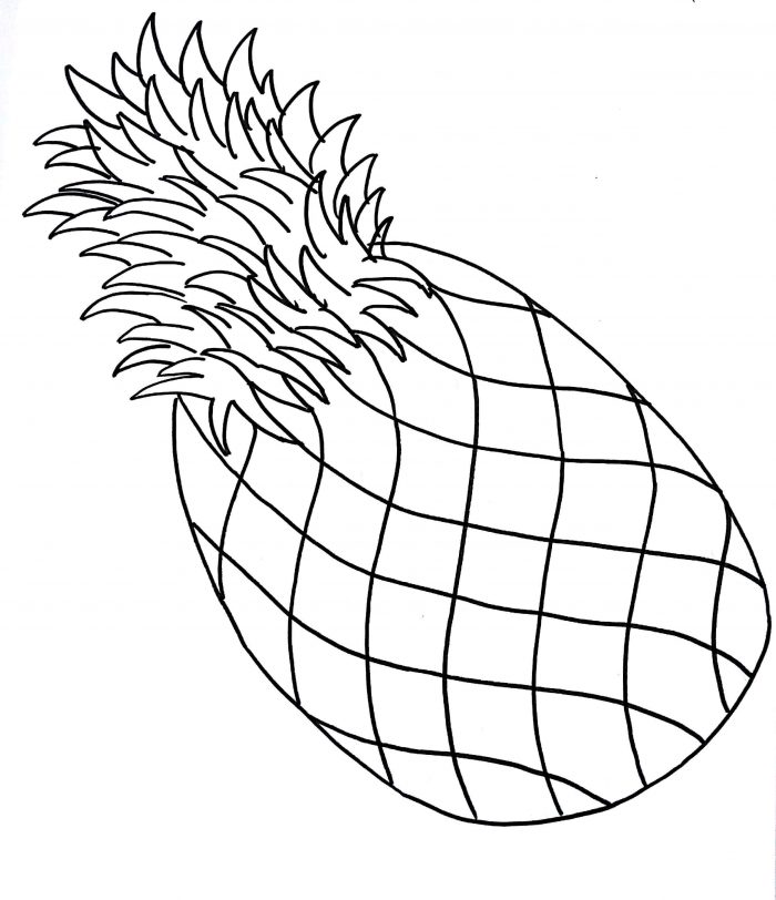 700x812 How To Draw A Pineapple Step By Step Drawing Tutorials Fruits