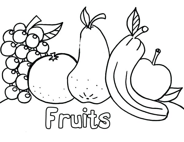 600x464 Pictures Of Fruits To Color Enchanting Fruit Drawings To Color