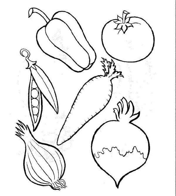 600x669 Fruit And Vegetables Coloring Pages