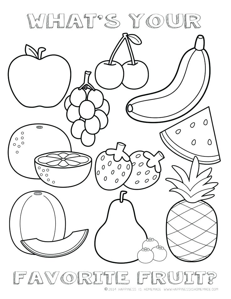 736x952 Fruits Shapes For Coloring Simple Drawing For Kindergarten