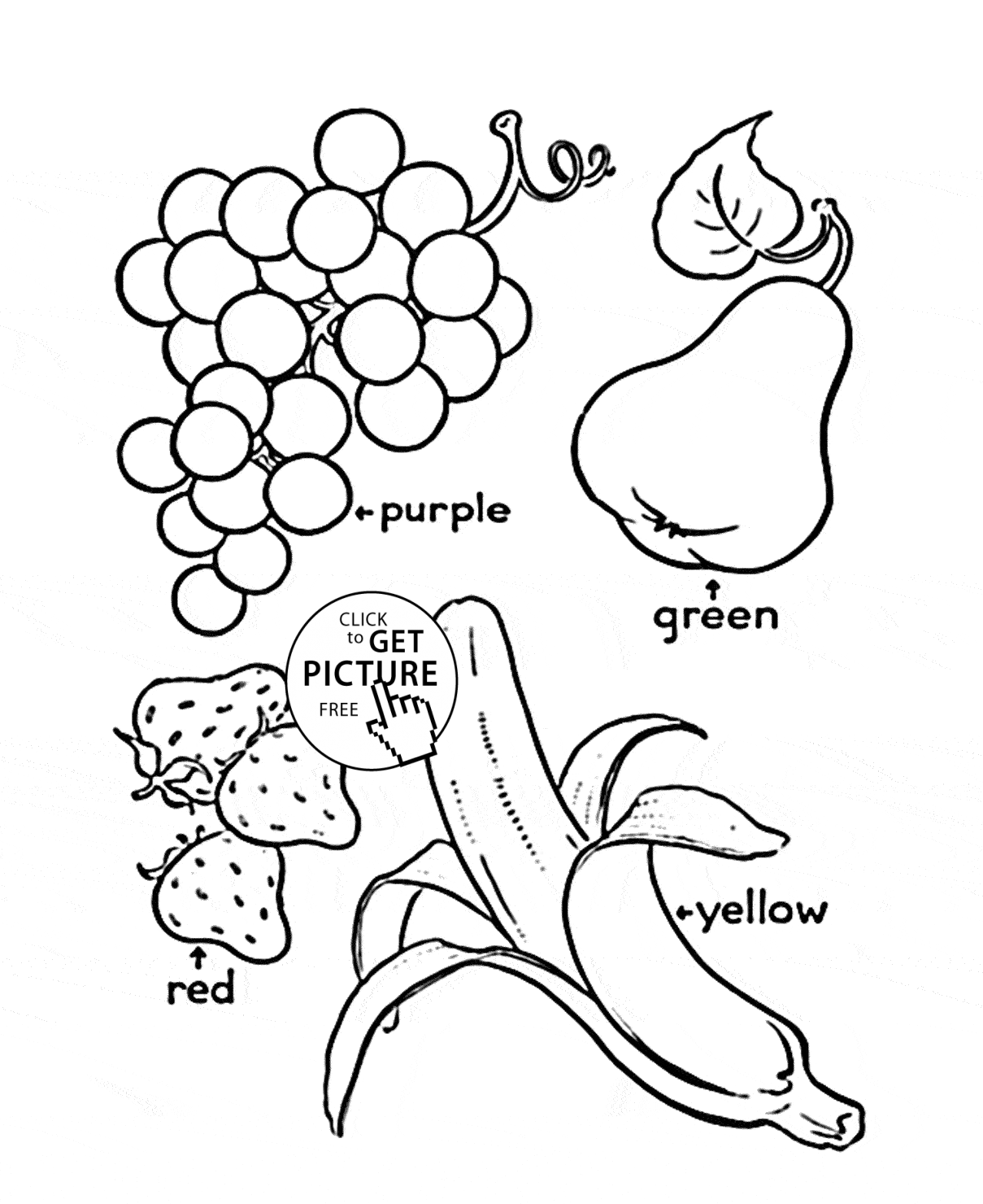 1209x1480 Fruits Colour Coloring Page For Kids, Fruits Coloring Pages