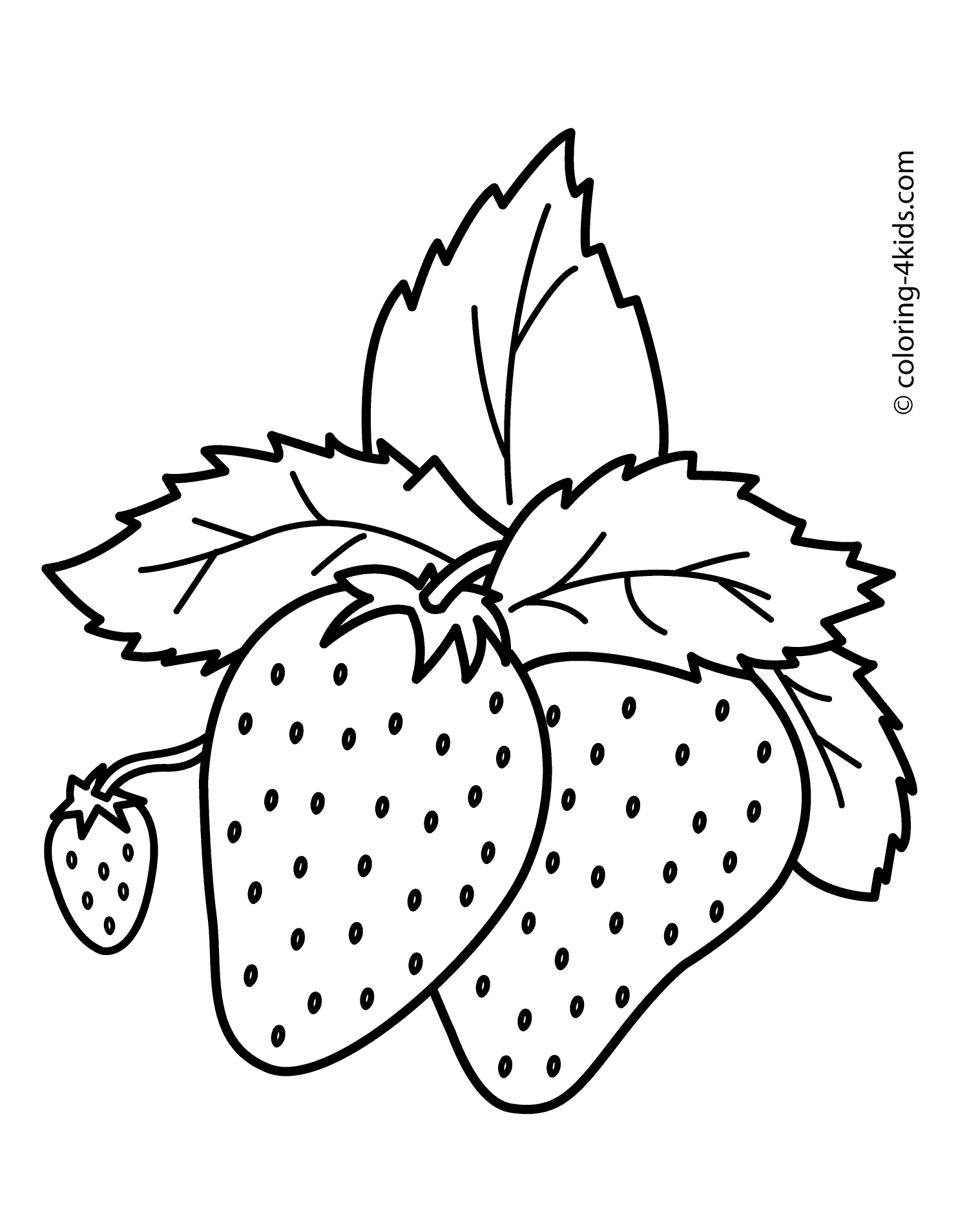 1483x1908 Nice Strawberries Fruits Coloring Pages Simple For Kids, Printable