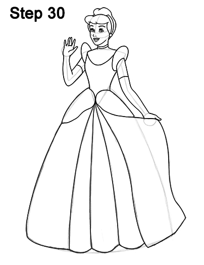 404x523 How To Draw Cinderella (Full Body)