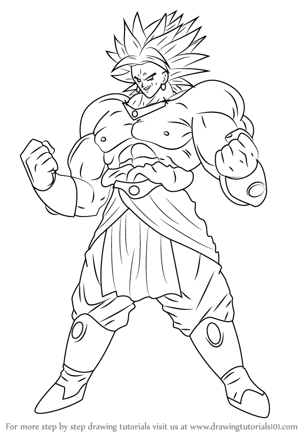 599x844 Learn How To Draw Broly From Dragon Ball Z (Dragon Ball Z) Step By