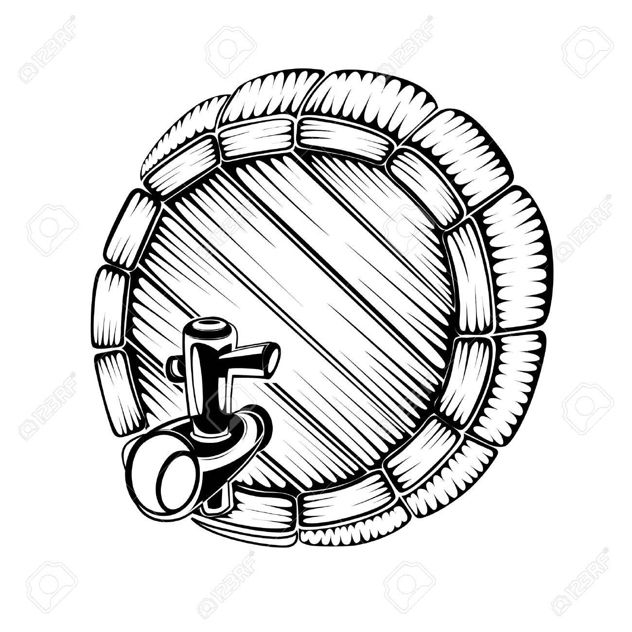 1300x1300 Silhouette Engraving Of Full Face Barrel Royalty Free Cliparts