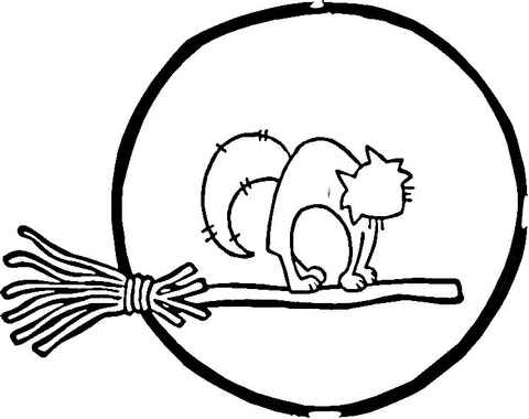480x380 Full Moon And Cat Coloring Page Free Printable Coloring Pages