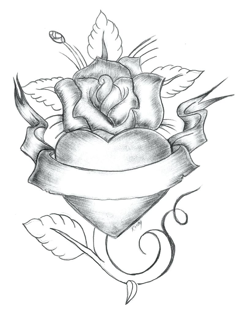 774x1024 Coloring Coloring Pages Of Roses And Hearts Heart Rose Drawing