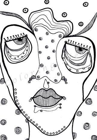 323x465 Funky Face Adult Coloring In Pages E 1l8k