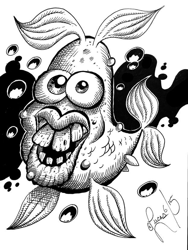 624x828 Sketchbook Work Funky Freaky Fish Johnny