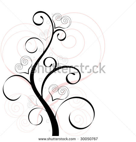 450x470 Stock Vector Vine Tree With Funky Hearts Design And Shape